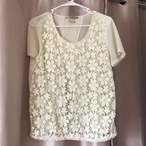 Forever 21 lace open shear back shirt